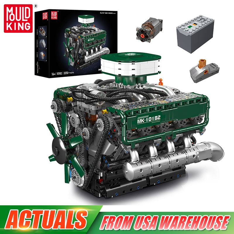 Model Kit Engine - مجموعة مكعبات بناء محرك V8 متحرك